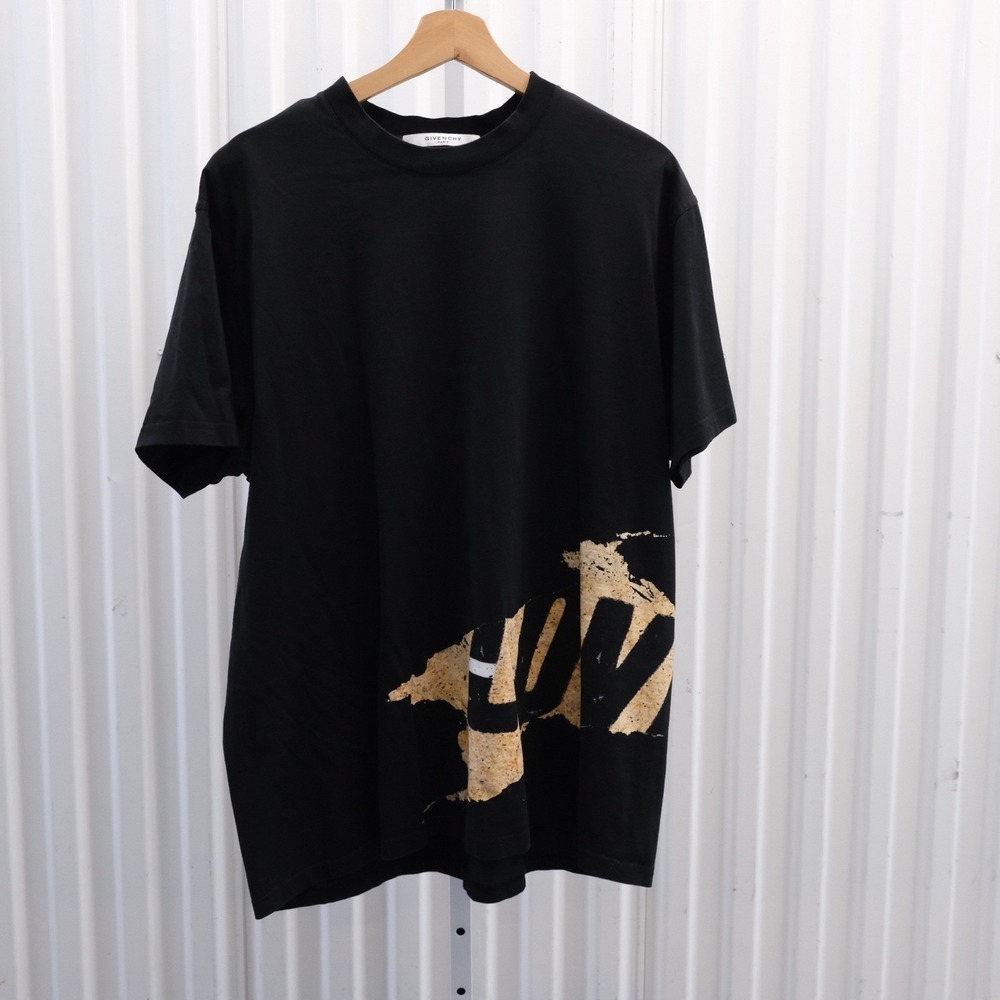 Givenchy Torn Print Short Sleeve T-Shirt Men's XS Black Columbian Fit